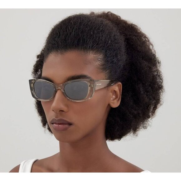 NEW SAINT LAURENT SUNGLASSES SL593 003 BEIGE CAT EYE WOMEN EYEWEAR SL 593 003 main image 10